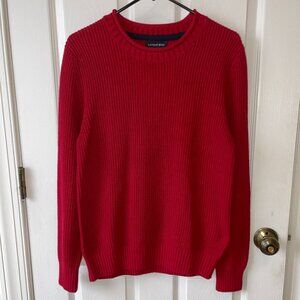 NEW Men's Medium LANDS' END Red Sweater Christmas